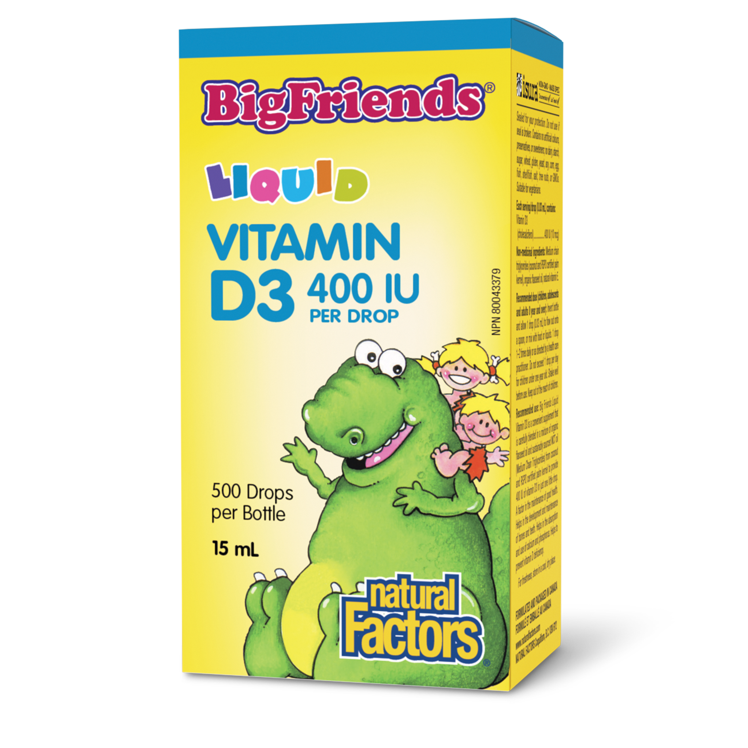 Natural Factors Big Friends Vitamin D3 400 IU Liquid - 15mL