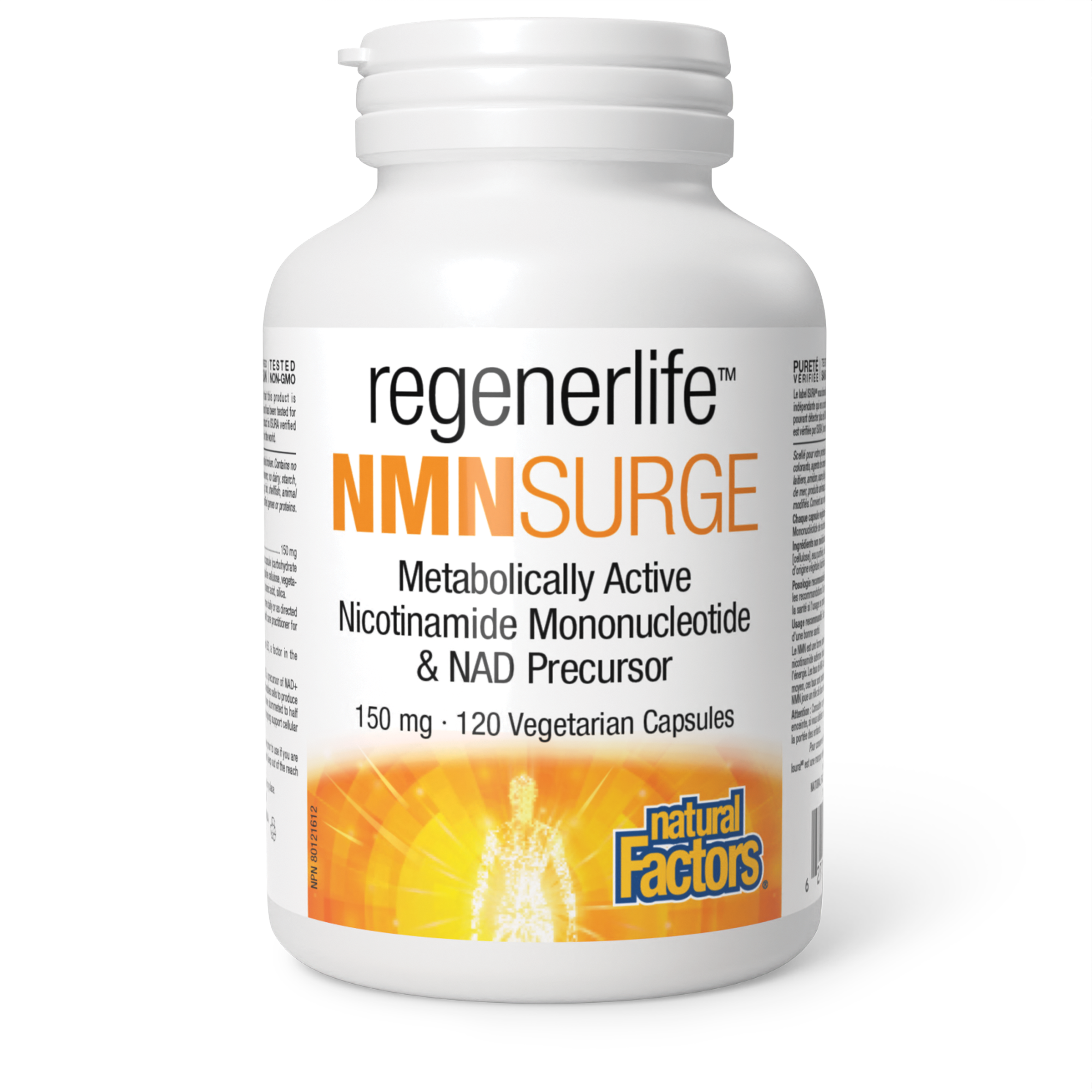 Natural Factors Regenerlife NMN Surge 150mg, 120 vcaps