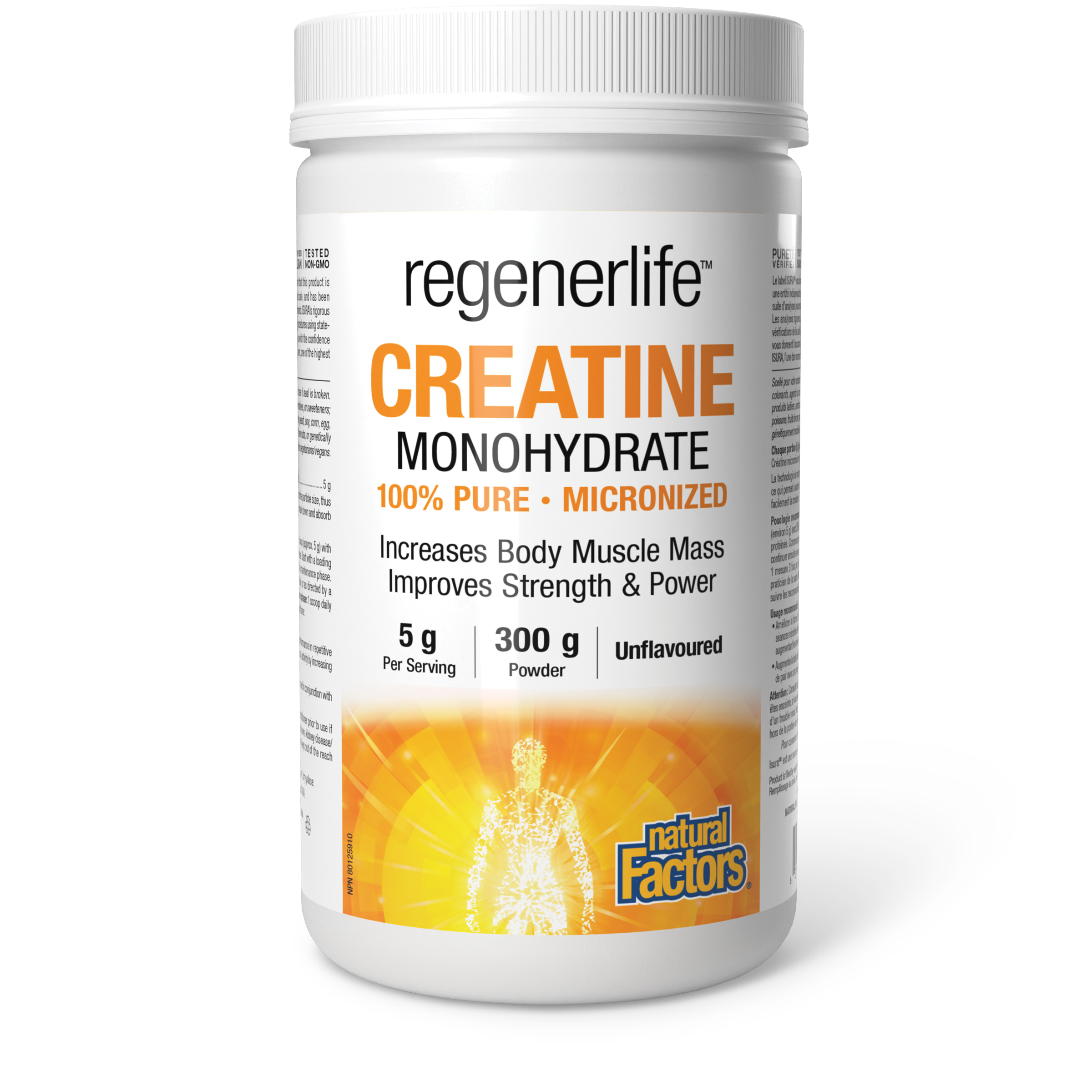 Natural Factors RegenerLife Creatine Monohydrate Powder, 300g