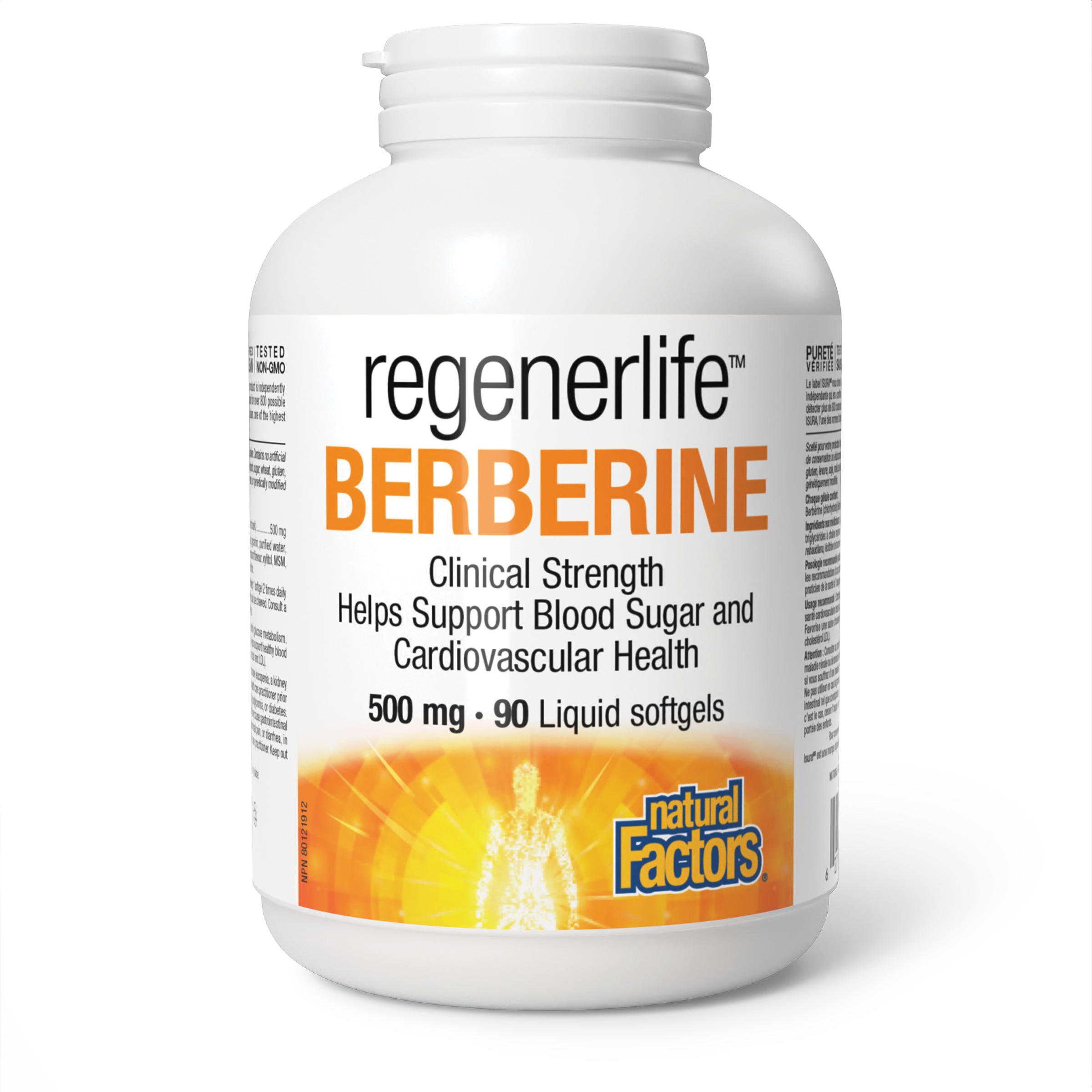 Natural Factors RegenerLife Berberine 500 mg, 90 liq sgls