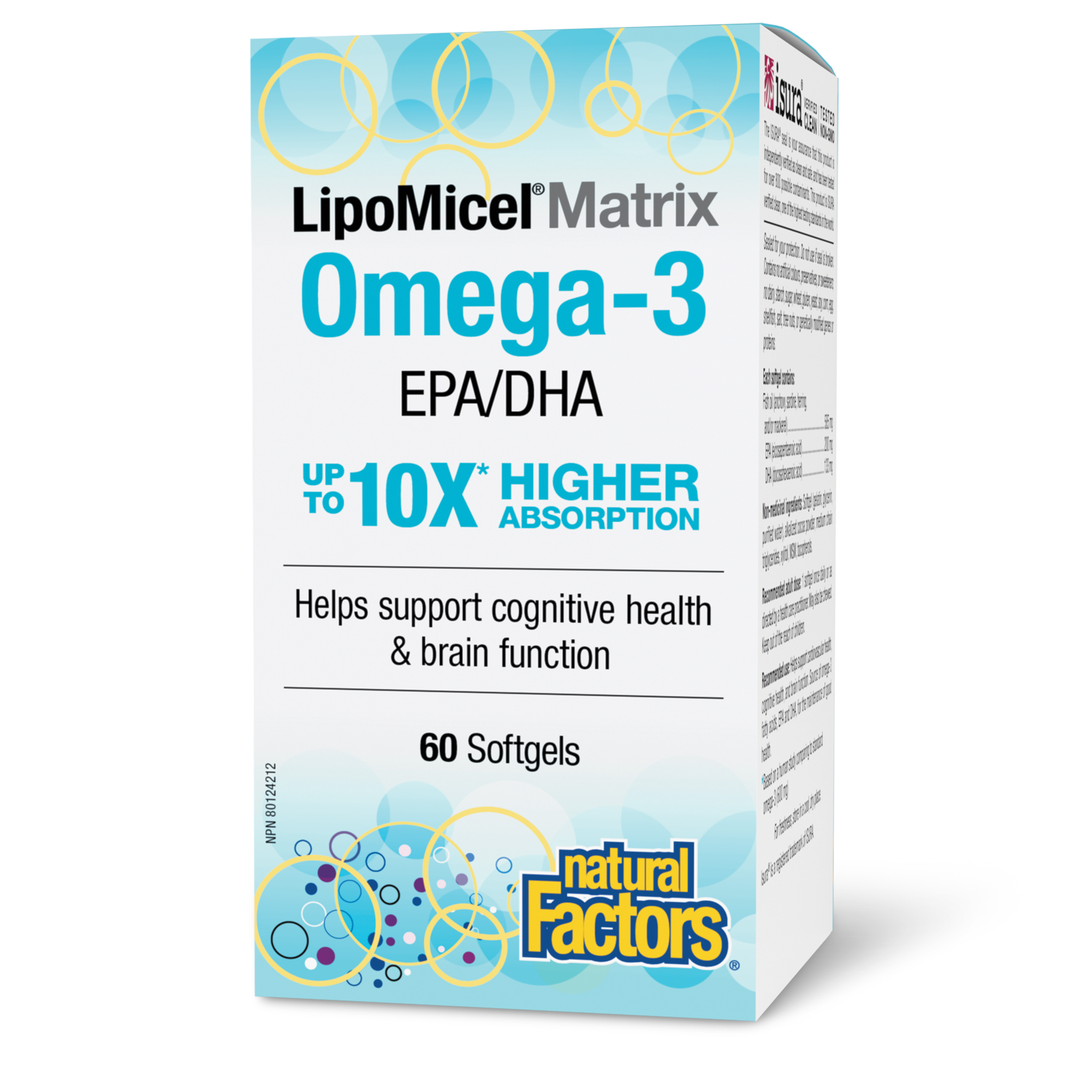 Natural Factors LipoMicel Matrix Omega 3, 60sgls