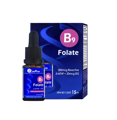 CanPrev B9 Folate 200 mcg Drops – Blueberry, 15ml