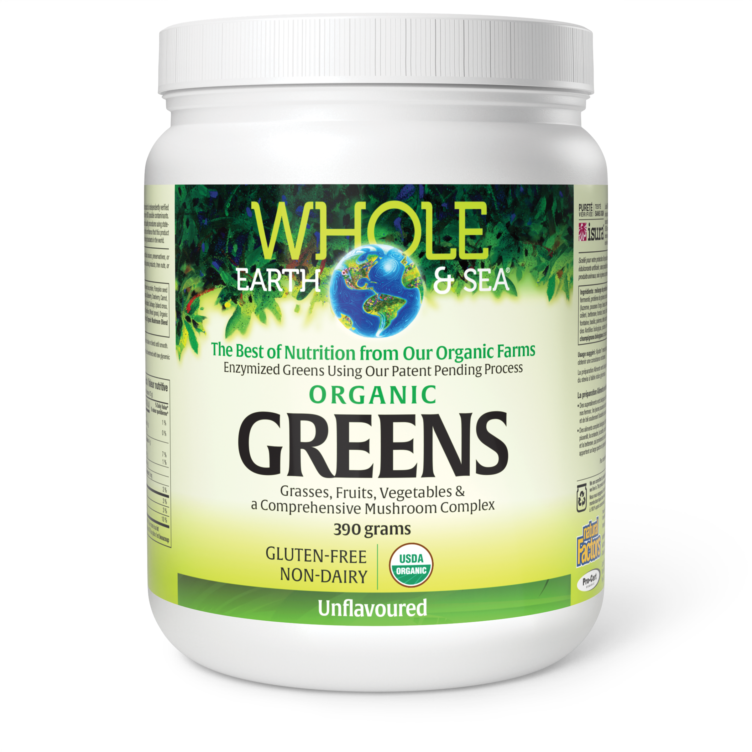 Whole Earth & Sea Organic Greens -Unflavored, 390 grams