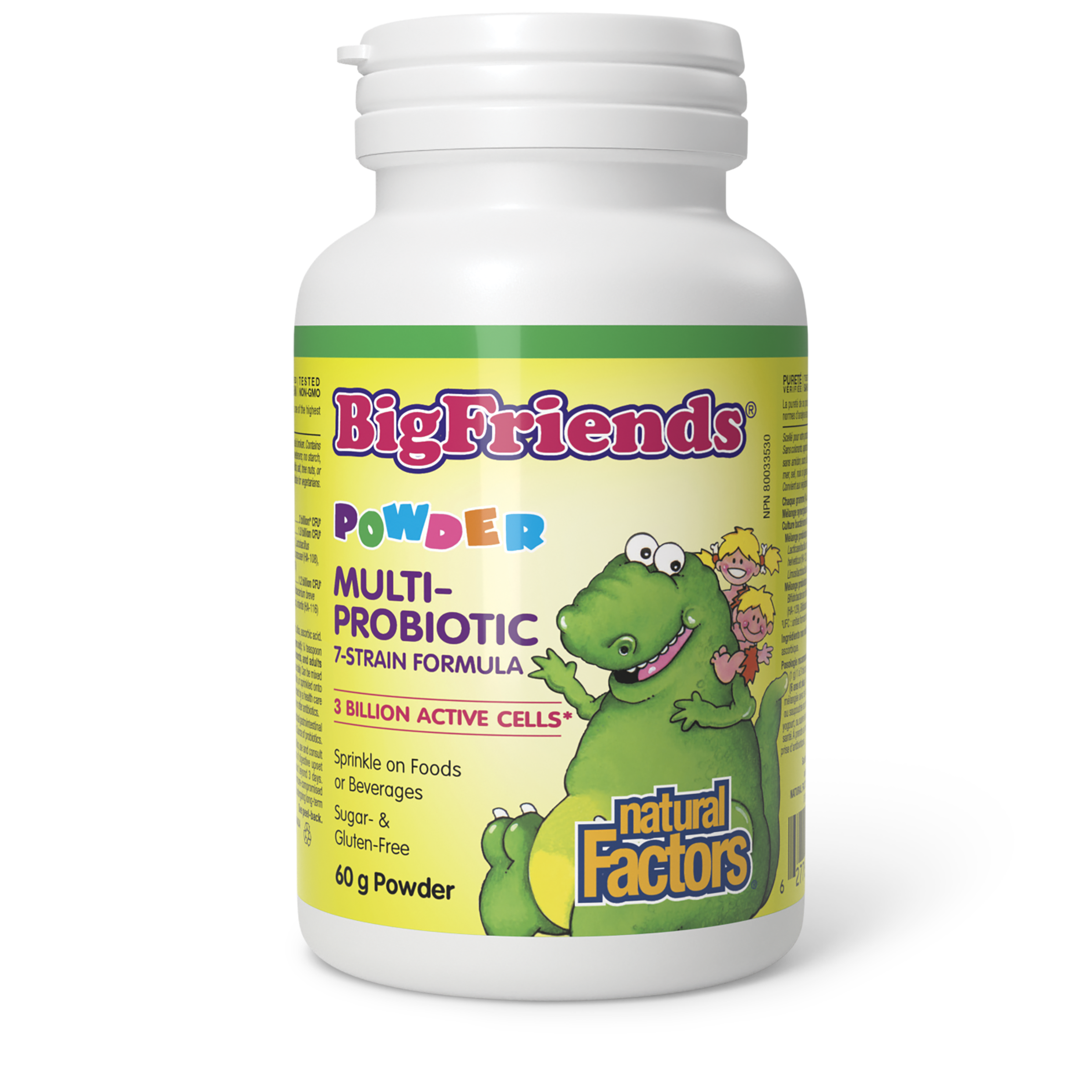 Natural Factors Big Friends Powder Multiprobiotic 7- strain formula 3 Billion Active Cells, 60g