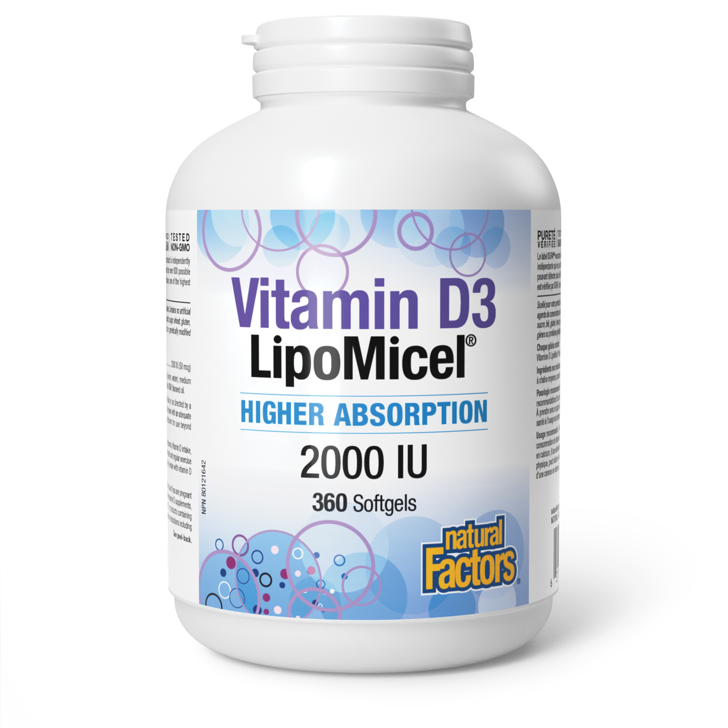 Natural Factors Vitamin D3 LipoMicel® 2000 IU, 360sgls