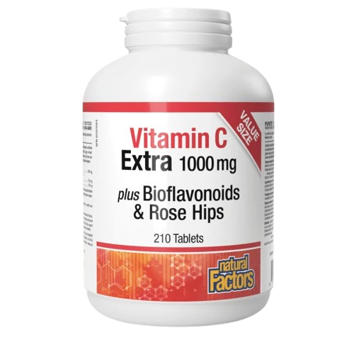 Natural Factors Vitamin C 1000 mg + Bioflavonoids & Rosehips, 210 Tabs