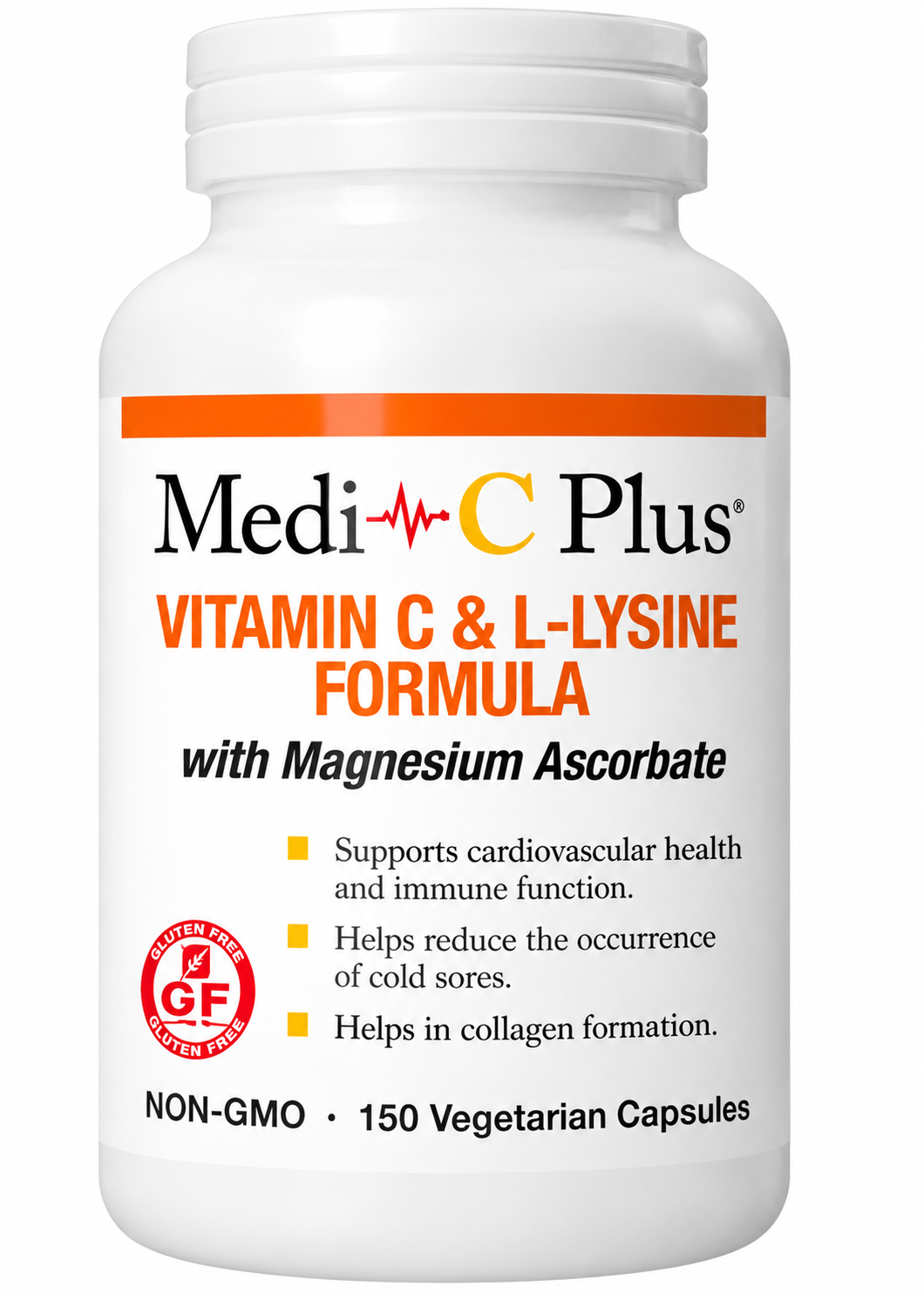 Medi-C Plus Vitamin C & L-Lysine with Magnesium Ascorbate – 150 VCaps