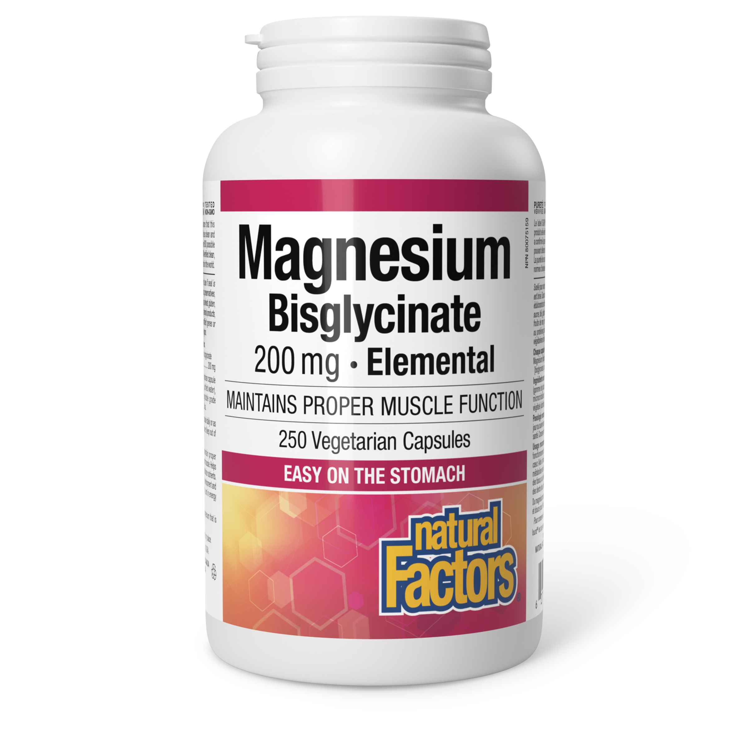 Natural Factors Magnesium Bisglycinate 200 mg, 250 vcaps