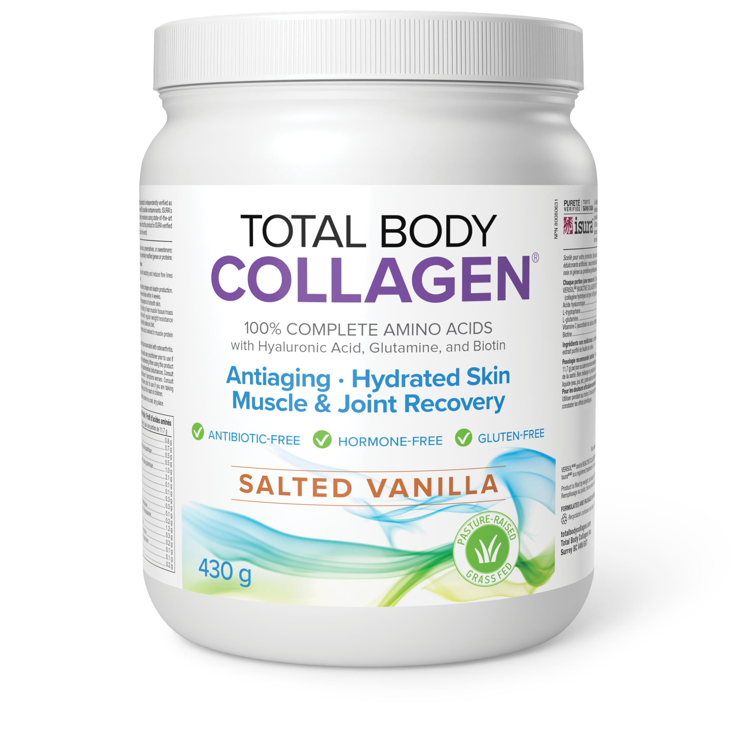 Natural Factors Total Body Collagen - Salted Vanilla, 430g