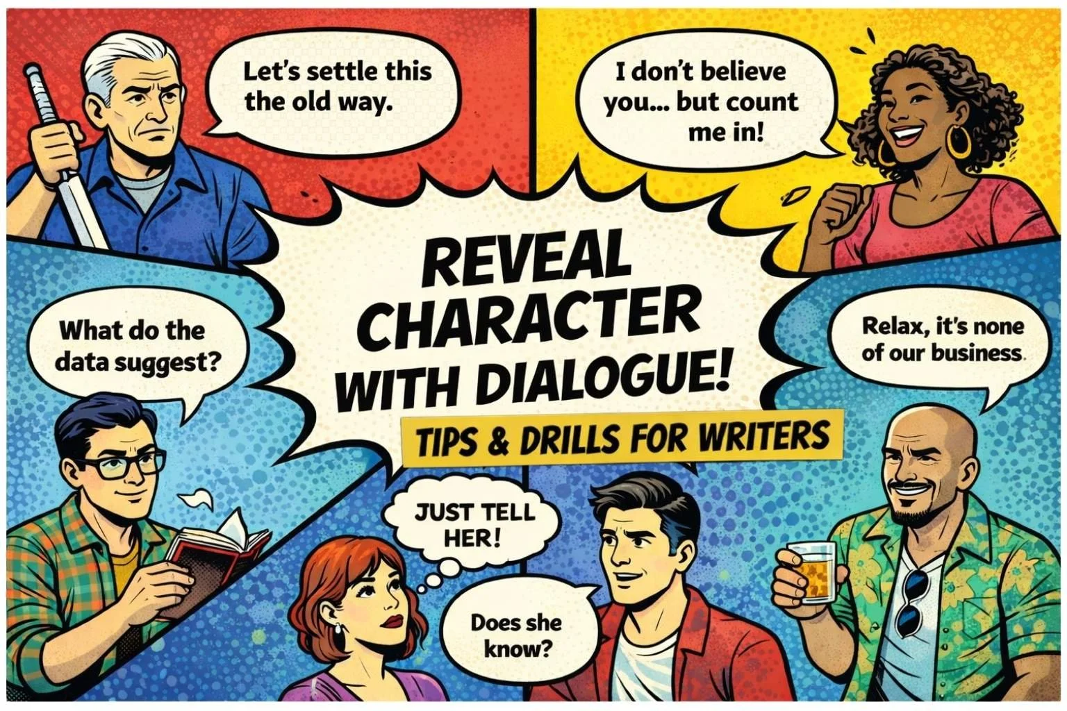 Reveal character with dialogue: tips &amp; drills
