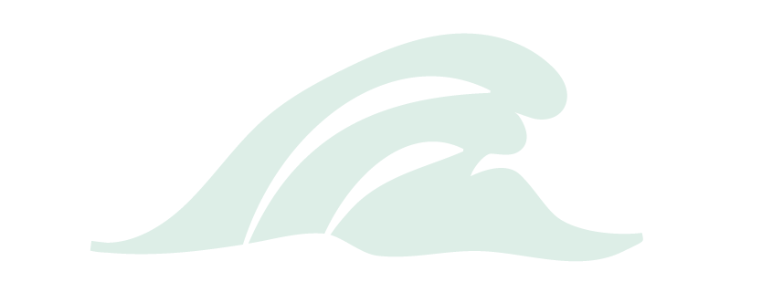 Stylized light blue wave cresting on a black background.