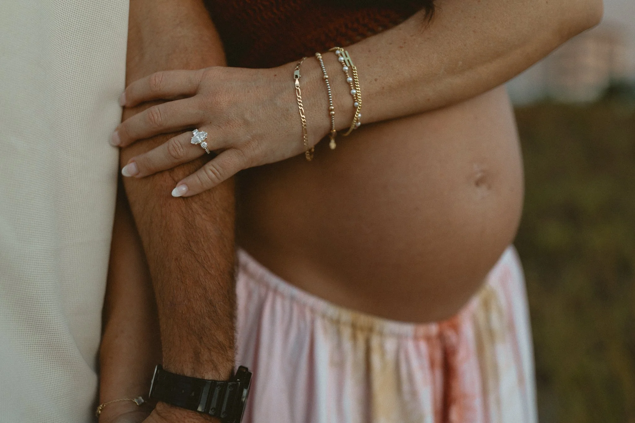close up of a pregnant woman's belly