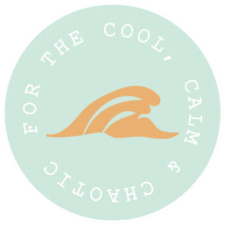 A circular logo with a wave illustration in the center, surrounded by the text 'FOR THE COOL, CALM & CHATTY'.