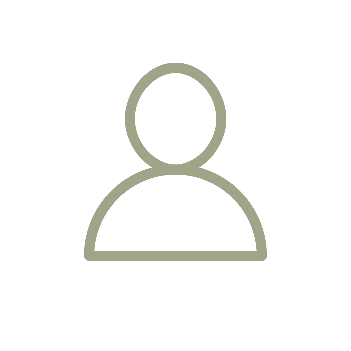 Outline of a person icon on a black background.