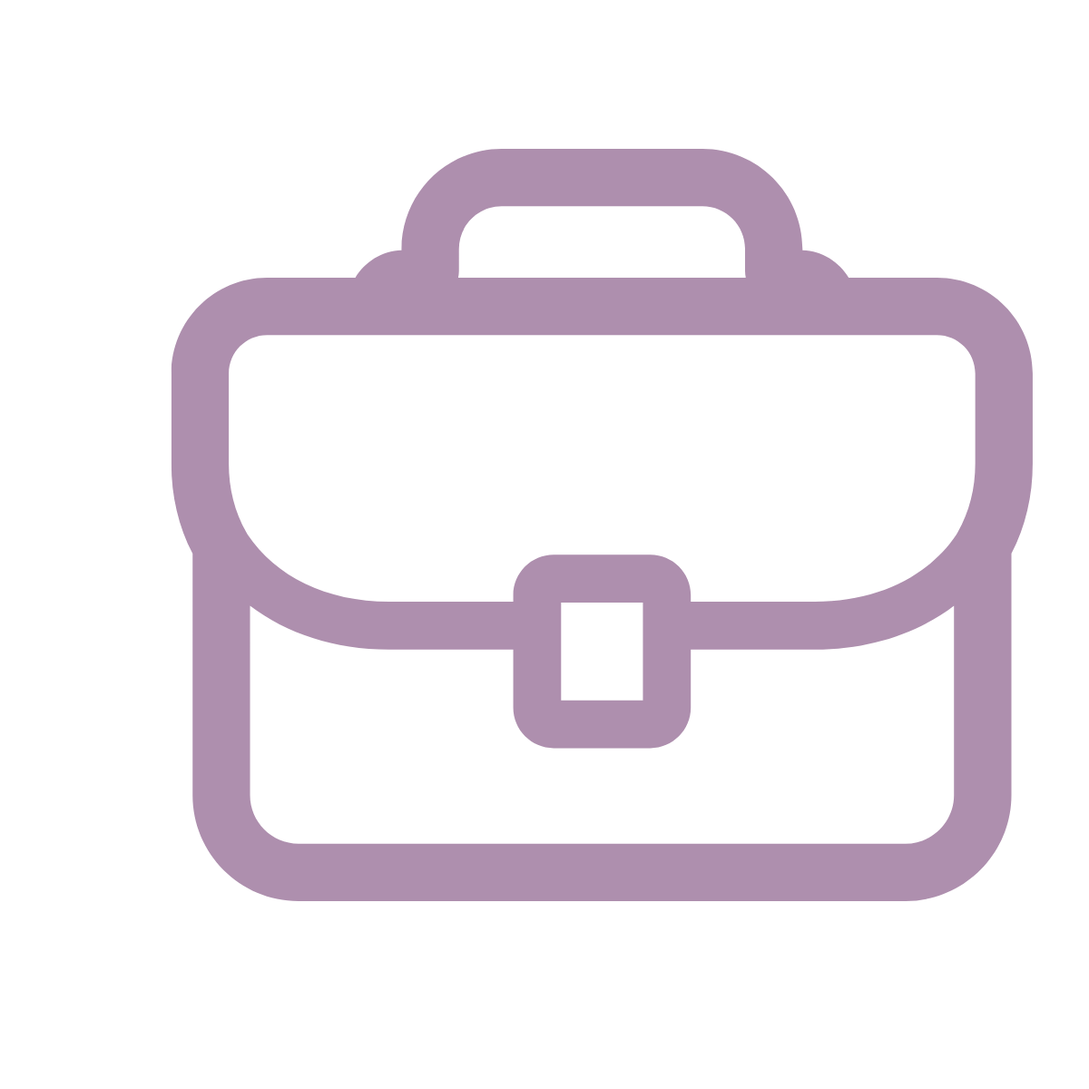 Outline icon of a purple briefcase.