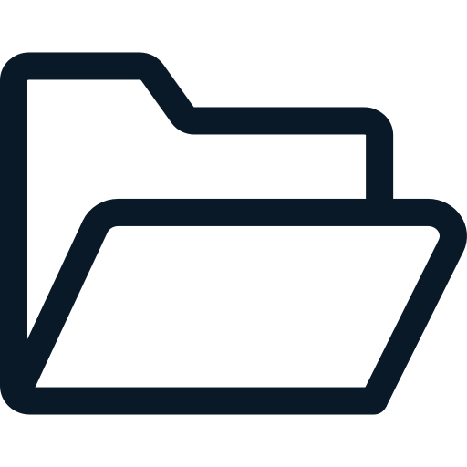 Icon of a black folder with a tab at the top, symbolizing a file directory.
