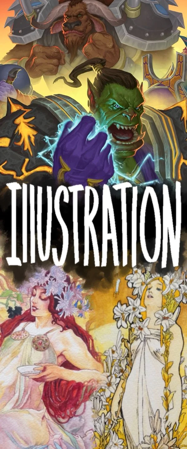 Illustration Portfolio Cover with Illustration Artwork.