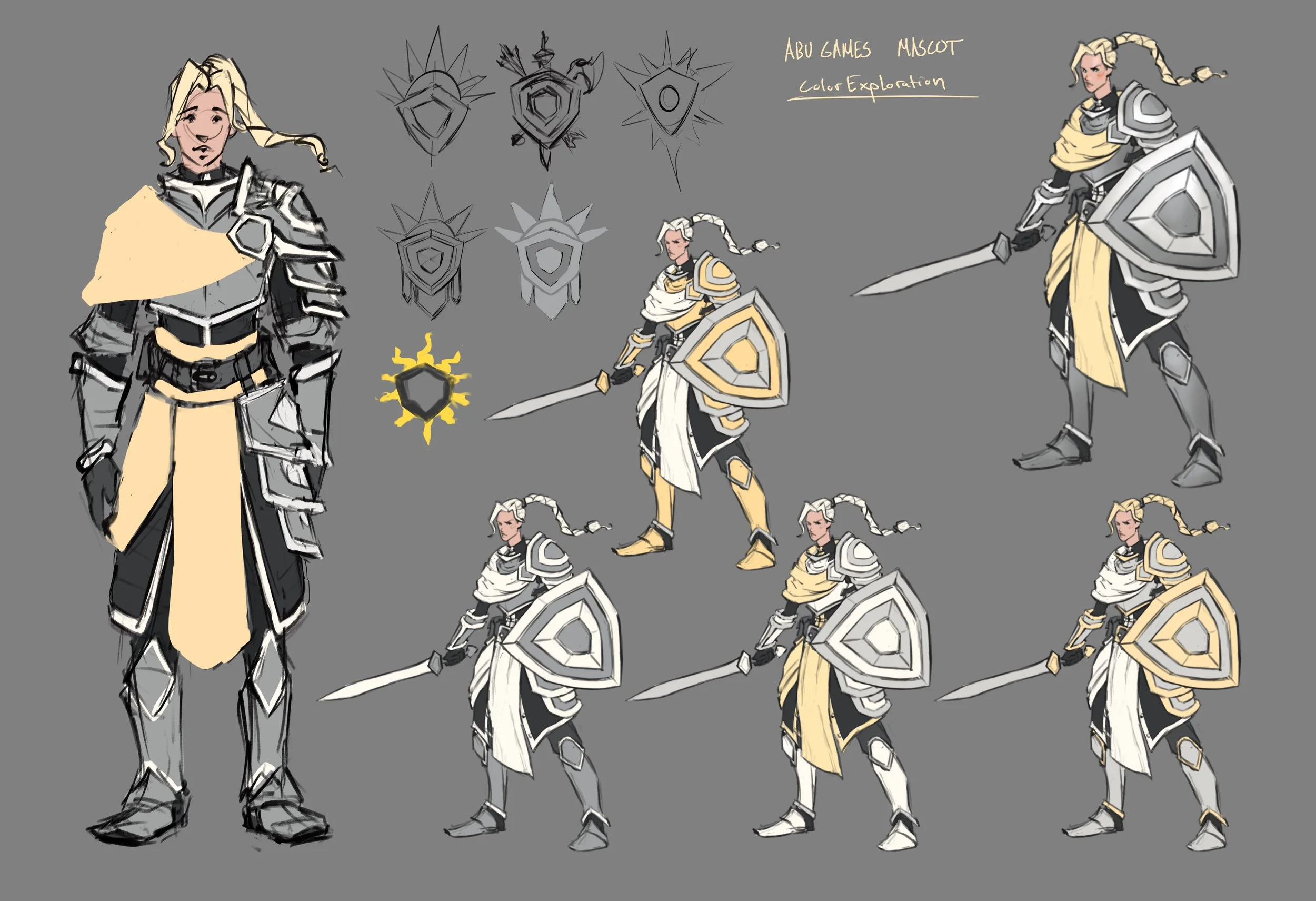 Paladin Armor and Color variations Concept Art.