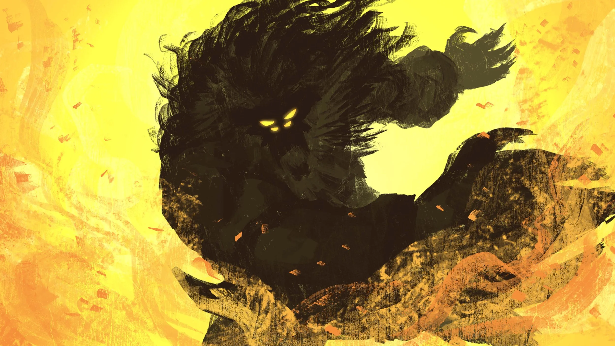 Credit sequence: Monster reaching out to the viewer about to swipe.