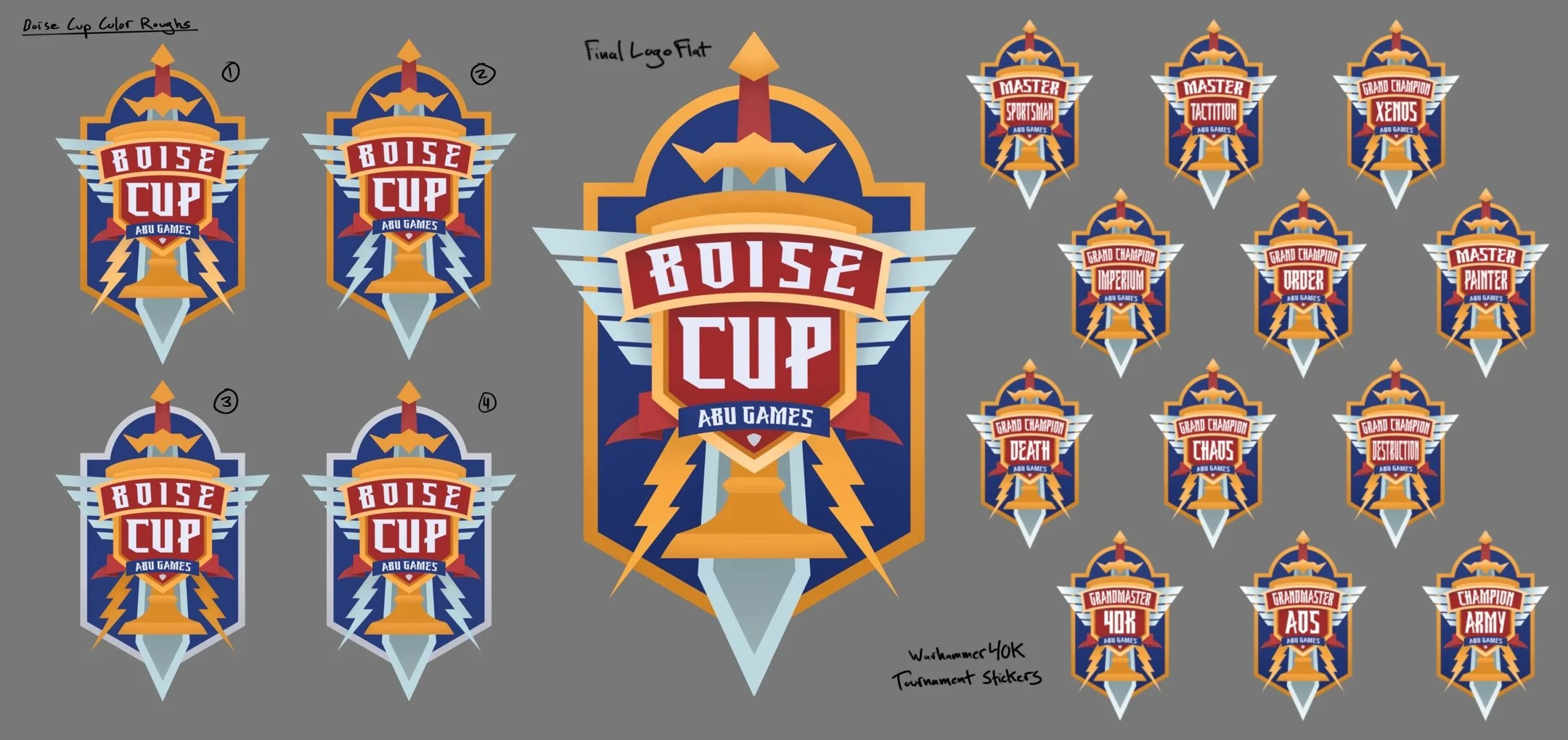 Boise Cup logo color / type variations
