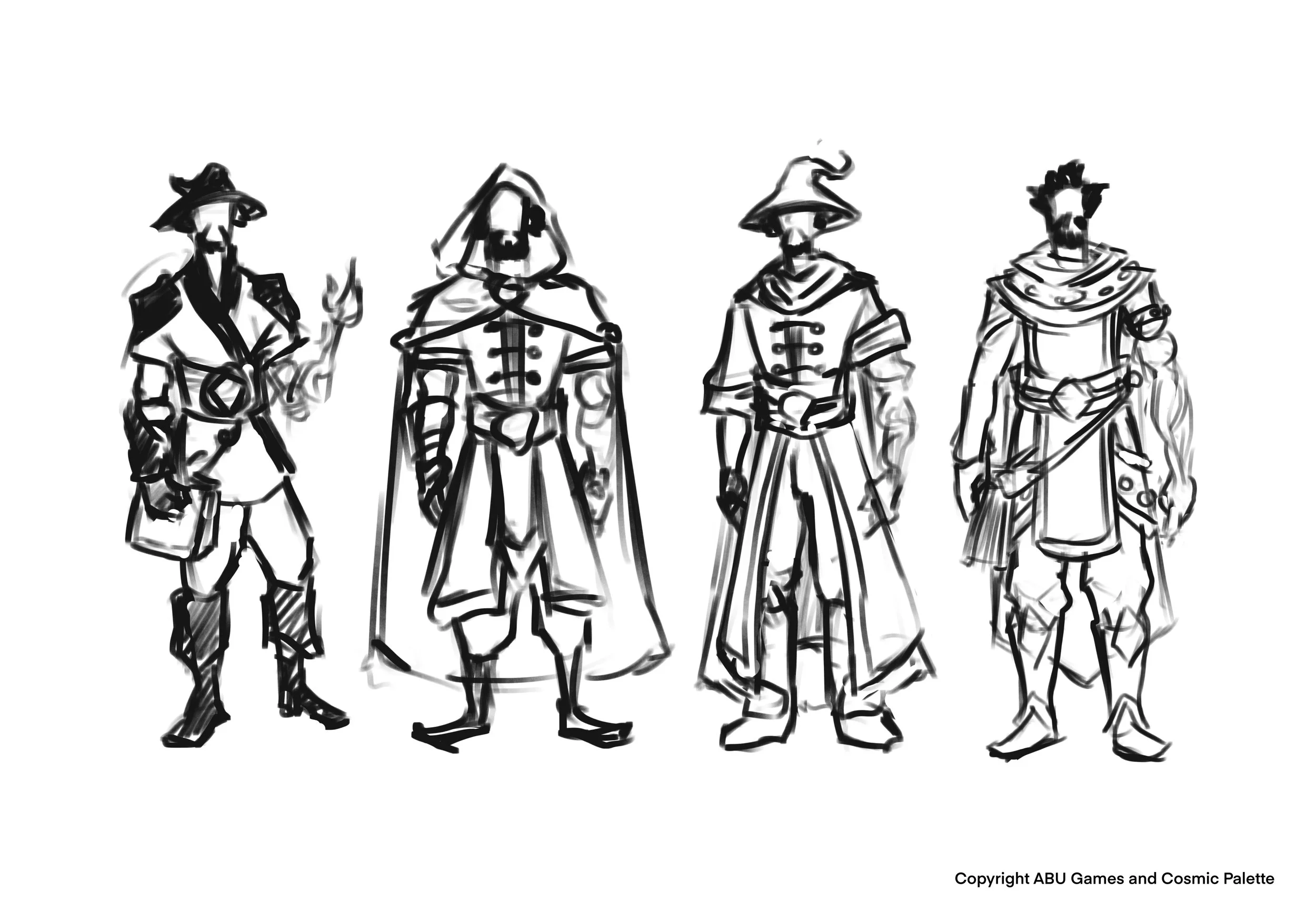 Wizard Silhouette Sketches