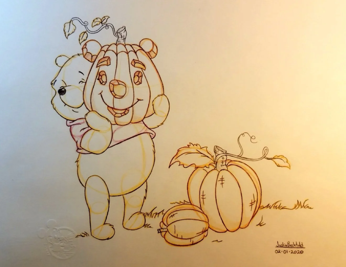 Winnie the Pooh Jack o Lantern sketch