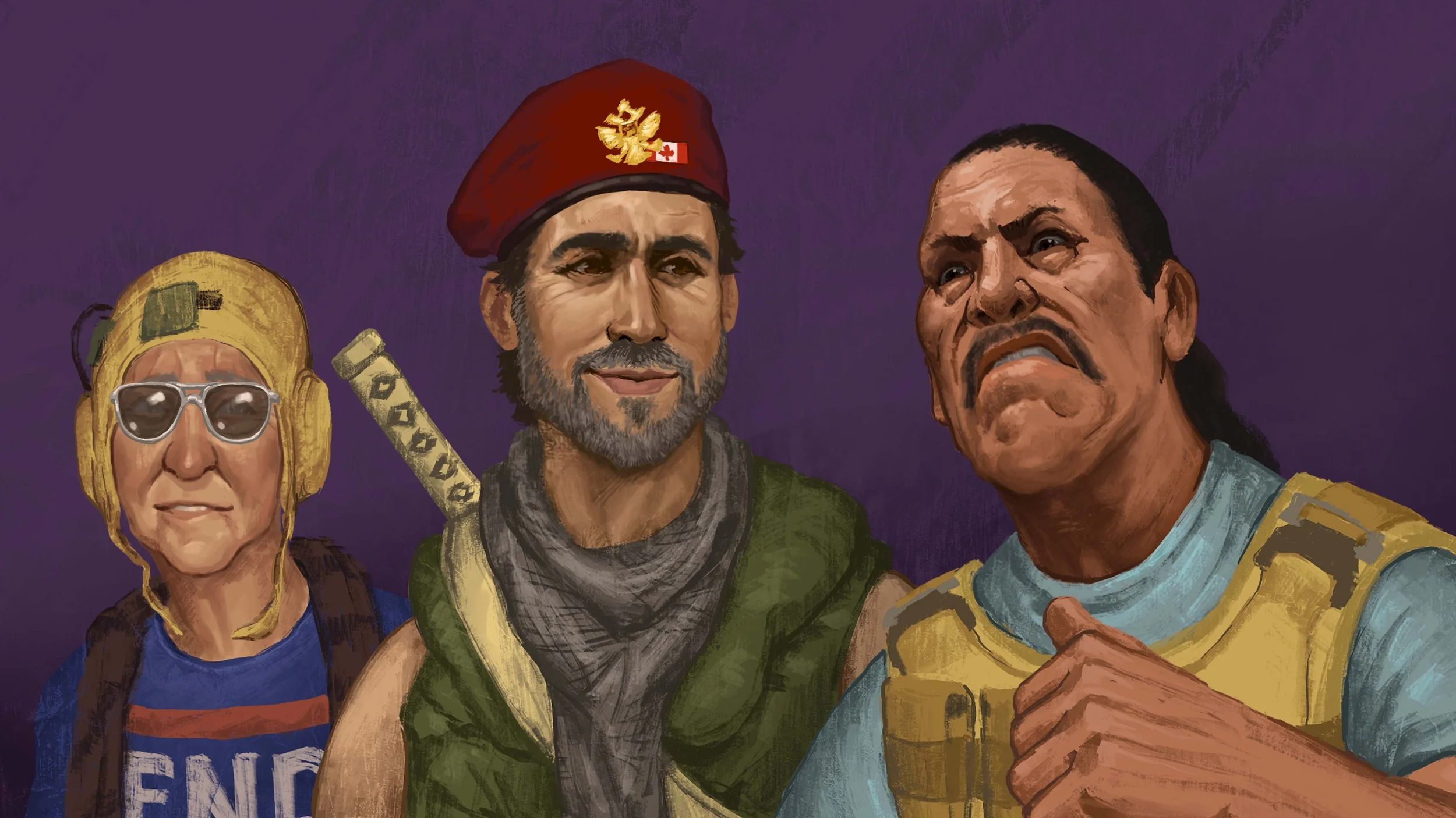 Credit sequence: Danny Trejo character doesnt like caves. Scared of monster inside.