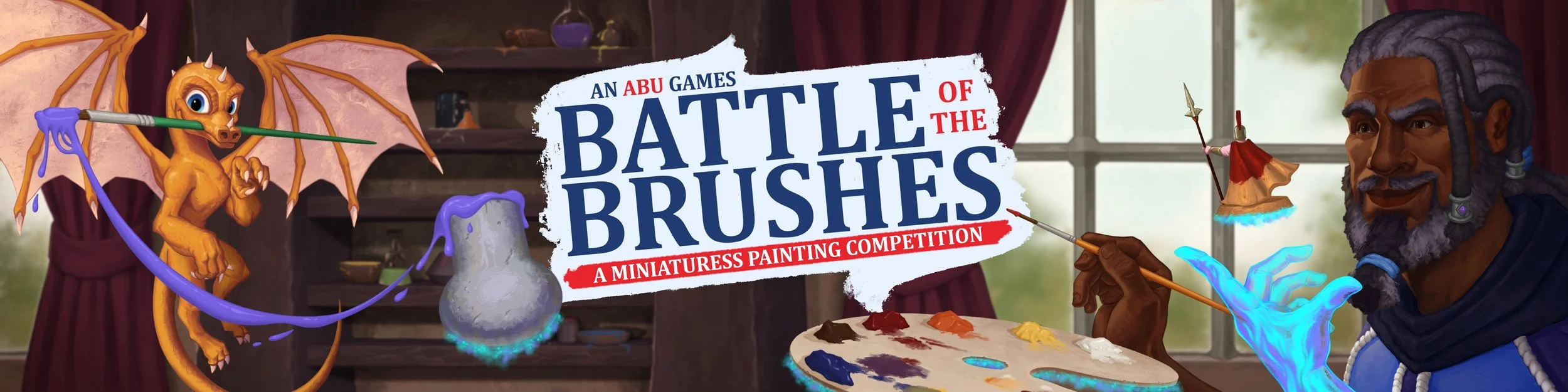 Illustration for ABU Games Battle of the Brushes Miniature painting event.