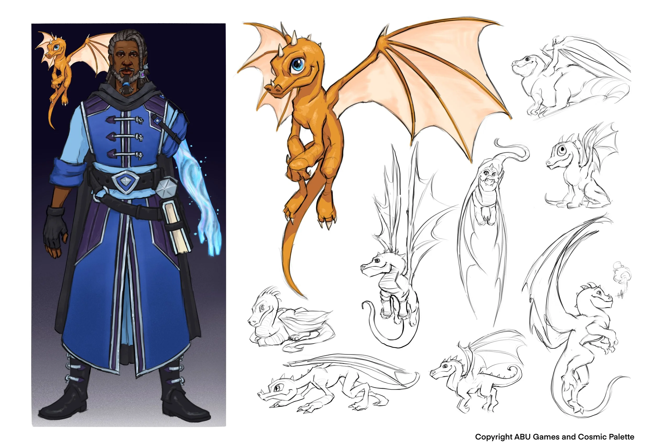 Dragon and Wizard Concept Art