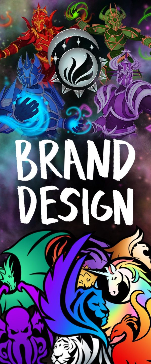 Brand Design Portfolio Cover with Character and Logo Art of Brands