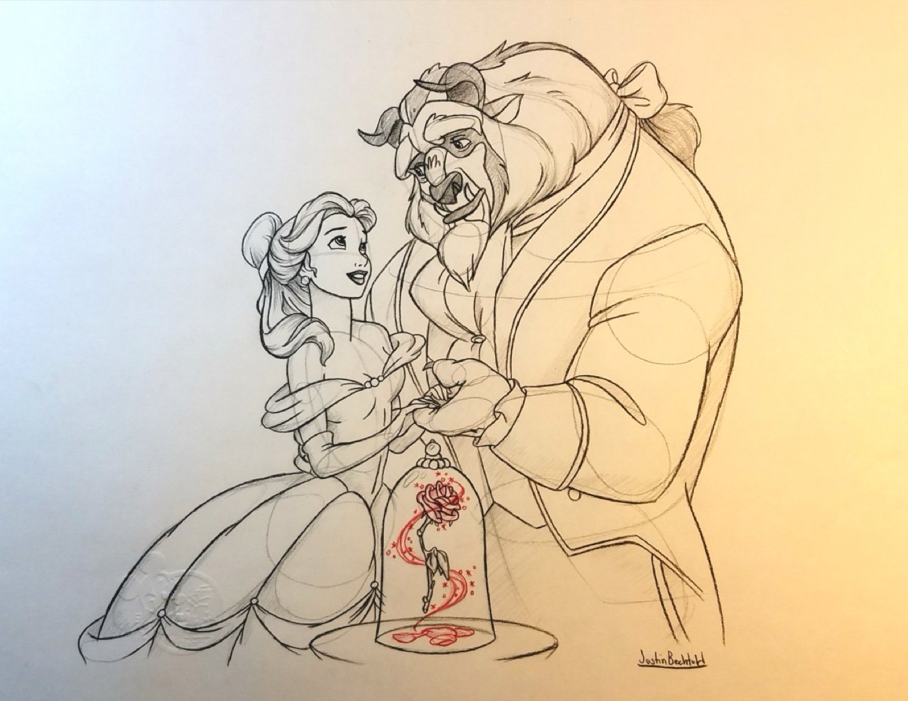 Beauty and the Beast flower sketch