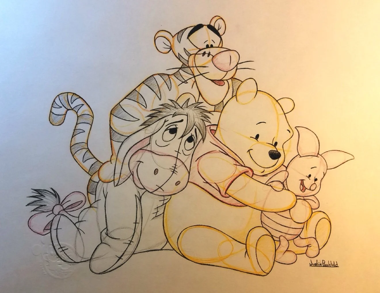 Winnie the Pooh and friends group sketch