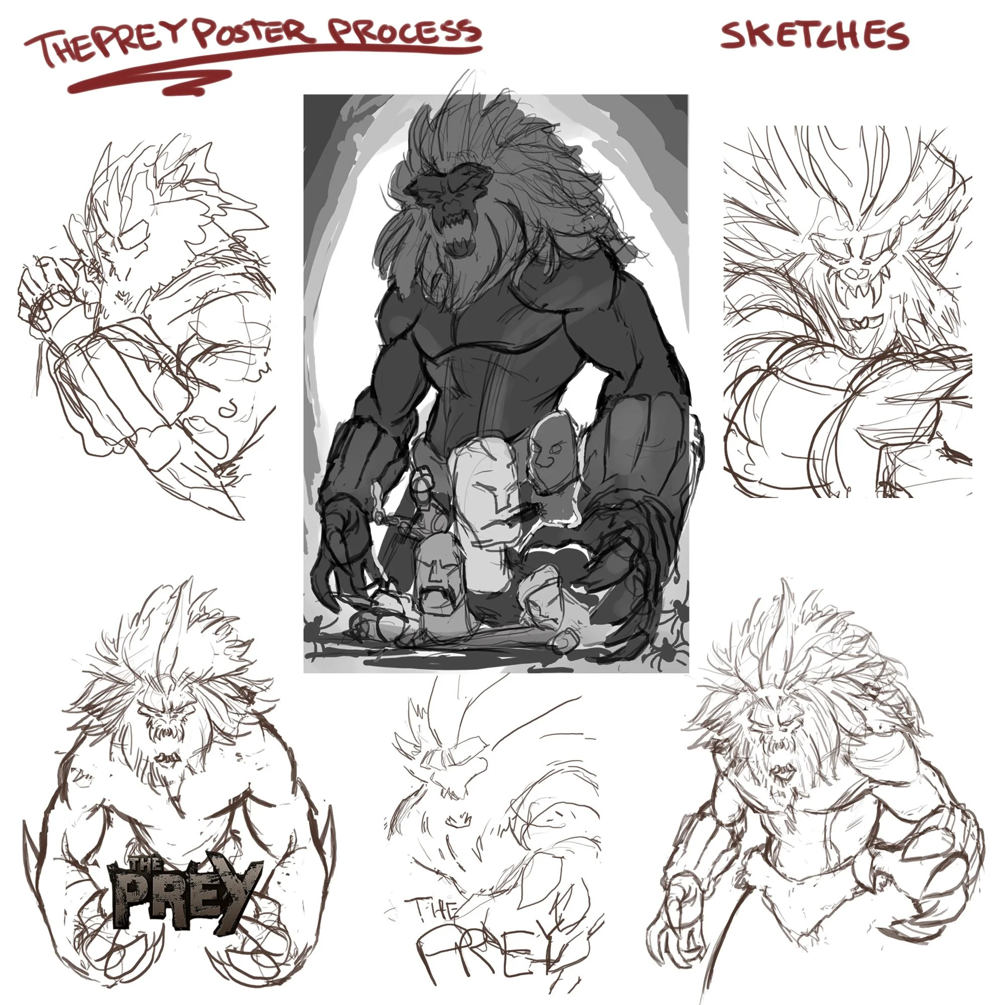 First Sketches designing the Prey poster.