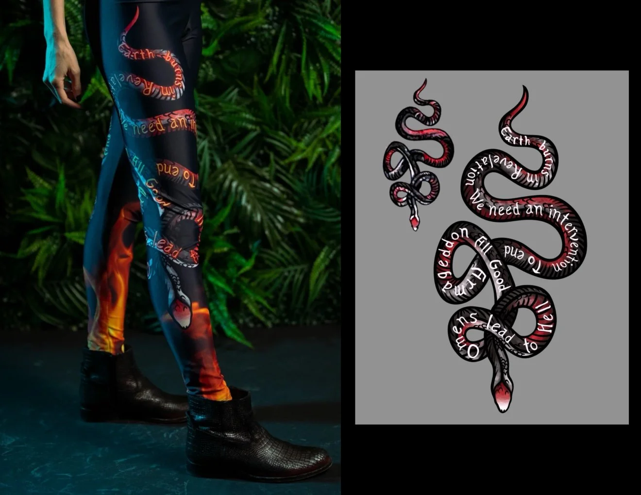 Good Omens Parody Leggings Art design.