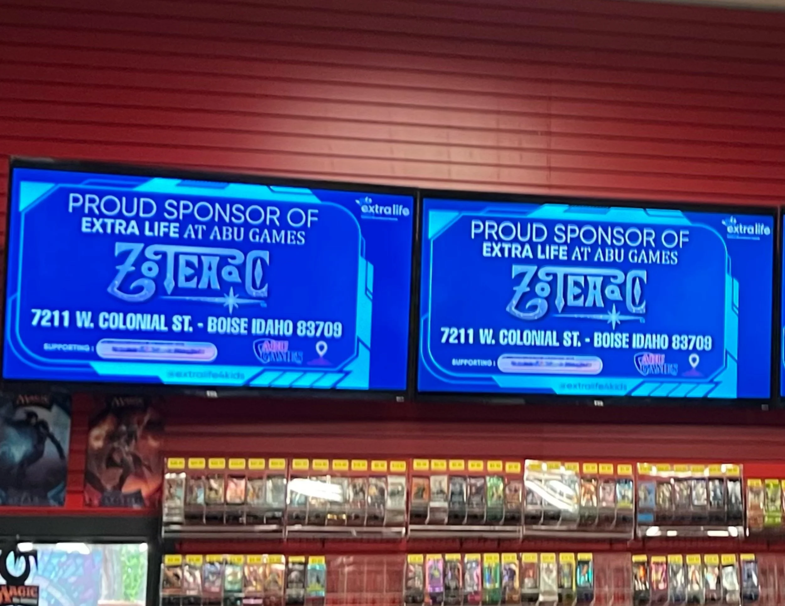 Images of ZOTEAAC's sponsor Ad for the ABU Games ExtraLife event.