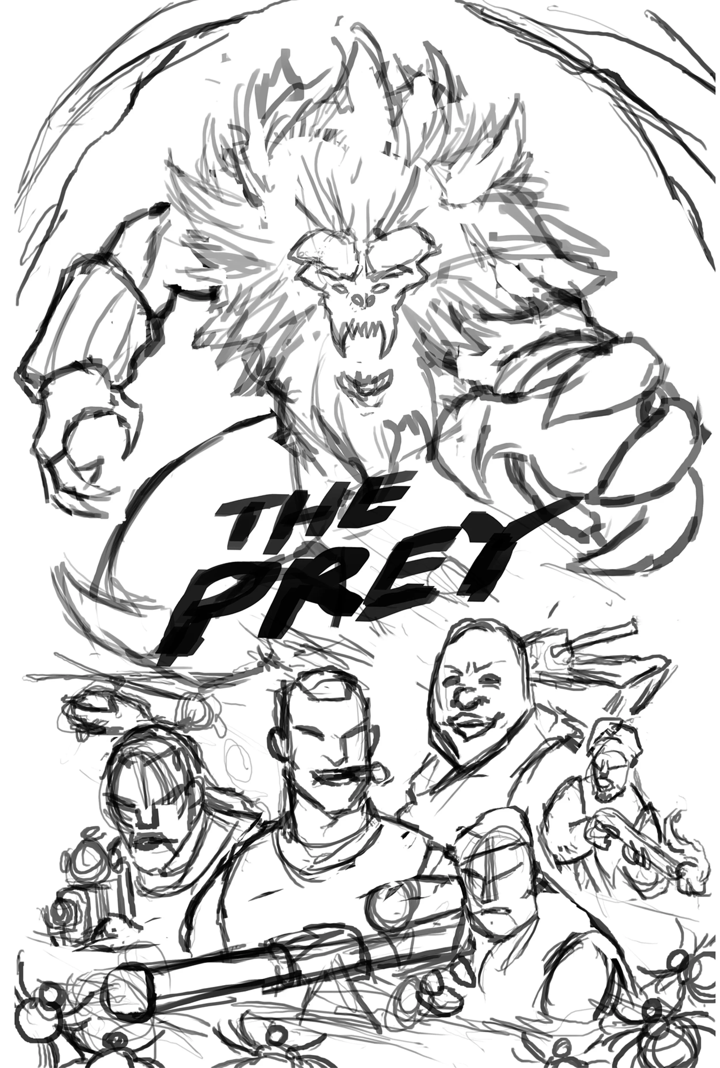 First rough sketch for the Prey Poster.