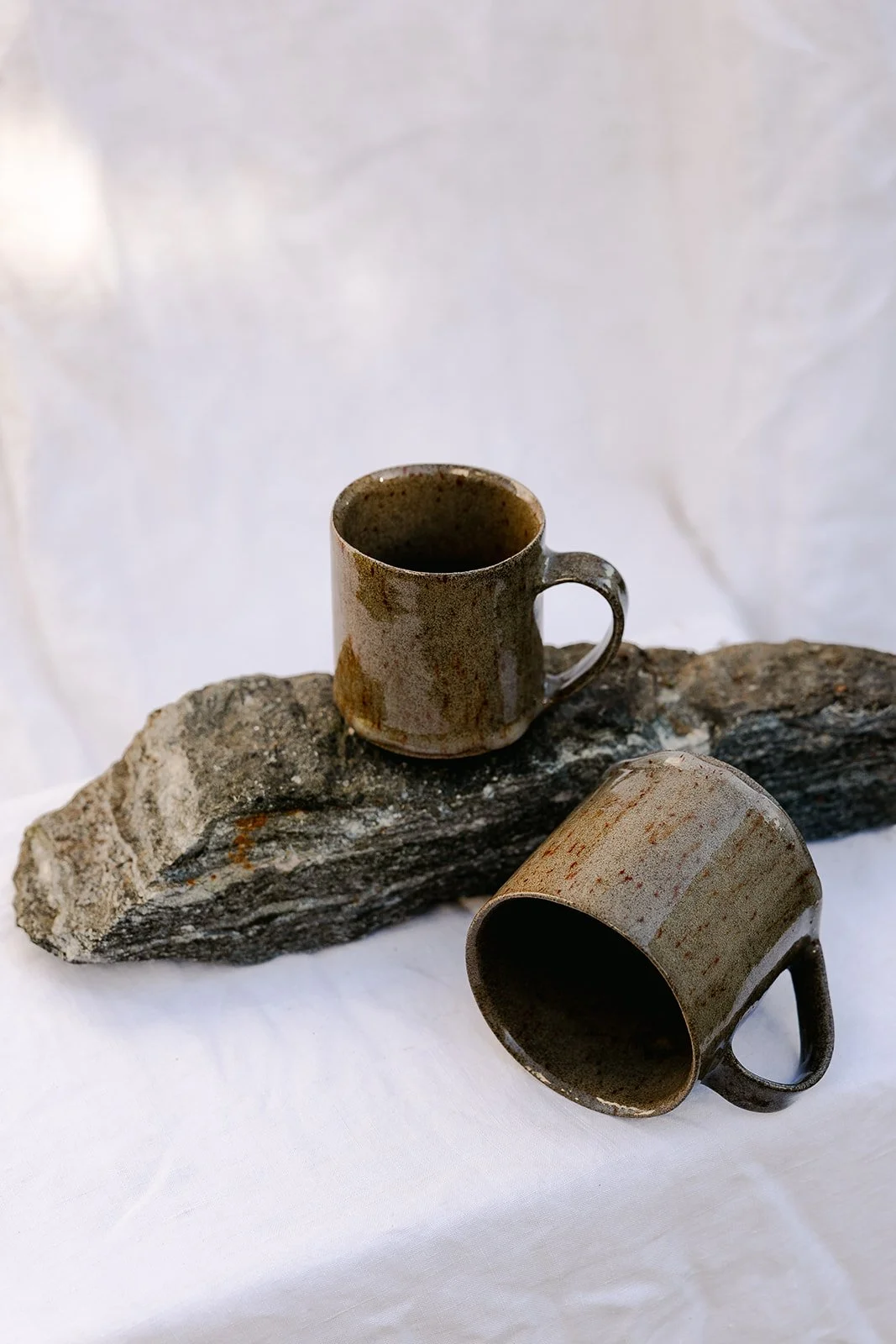 River&Stream collection cups made with grey stoneware
