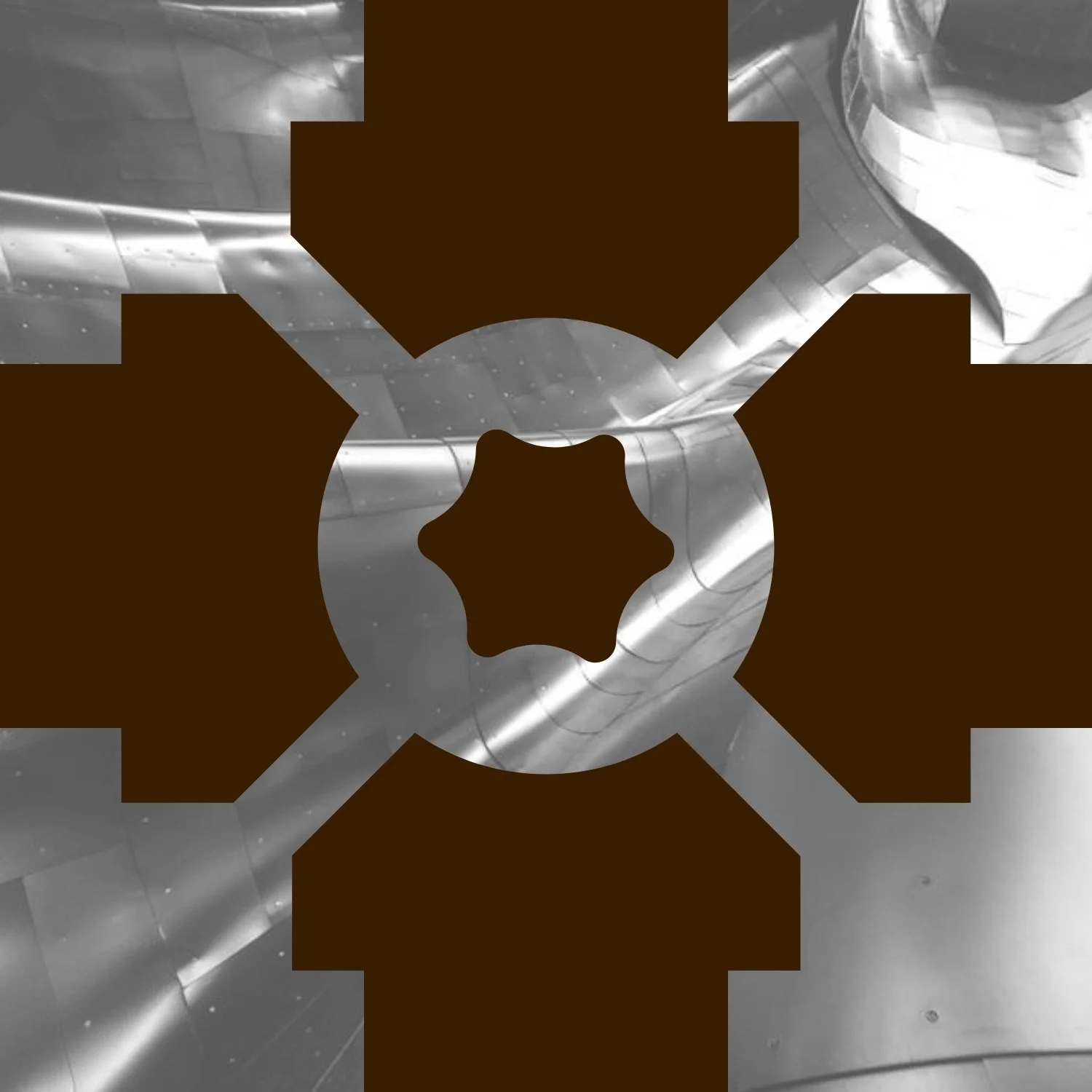 T-slot graphic with a metallic background and brown overlay.
