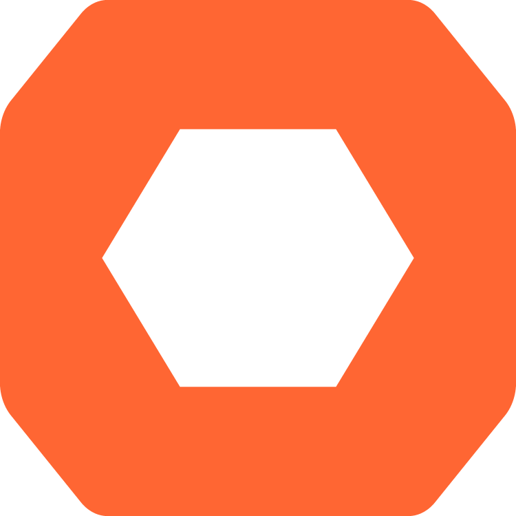 Orange hex icon badge.