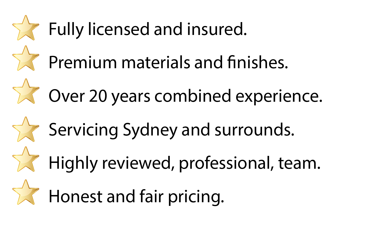 An award chart with four categories, each with a star rating. Five stars for 'Excellent', three stars for 'Good', two stars for 'Fair', and one star for 'Needs Improvement'.