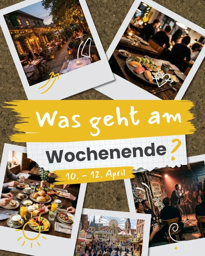 Euer Wochenende in Herford und Umgebung! 🗓️✨

F&uuml;r jeden ist was dabei &ndash; ob ihr mit der Familie unterwegs seid, einen entspannten Abend zu zweit plant oder einfach mal raus wollt.

Welchen Tipp nehmt ihr mit? Schreibt es in die Kommentare!
