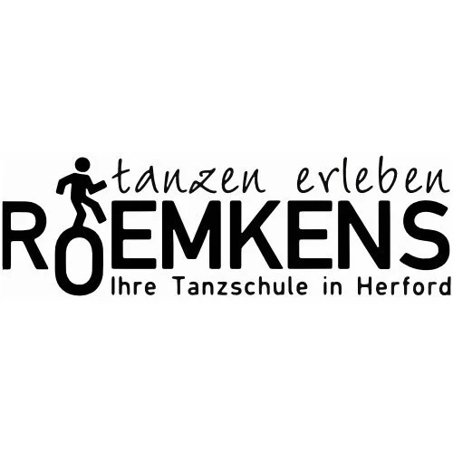 Logo der Tanzschule RÖMENS in Herford mit Schriftzug und Tanzfigur
