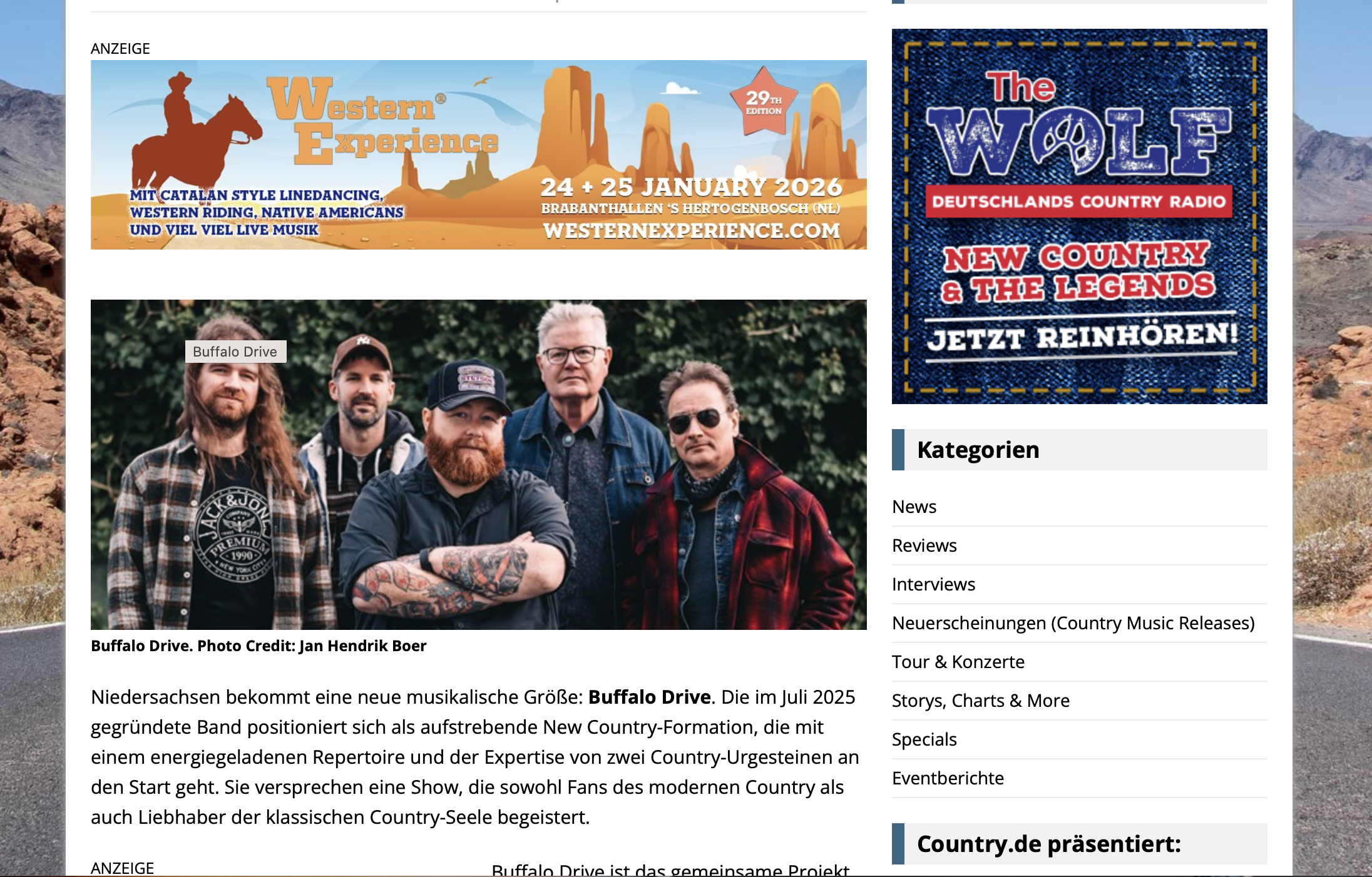 Wir werde auf country.de “gefeatured”!