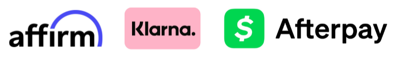 Affirm, Klarna, and Afterpay, buy now, pay later payment services for all lash, brow & permanent eyebrow services.