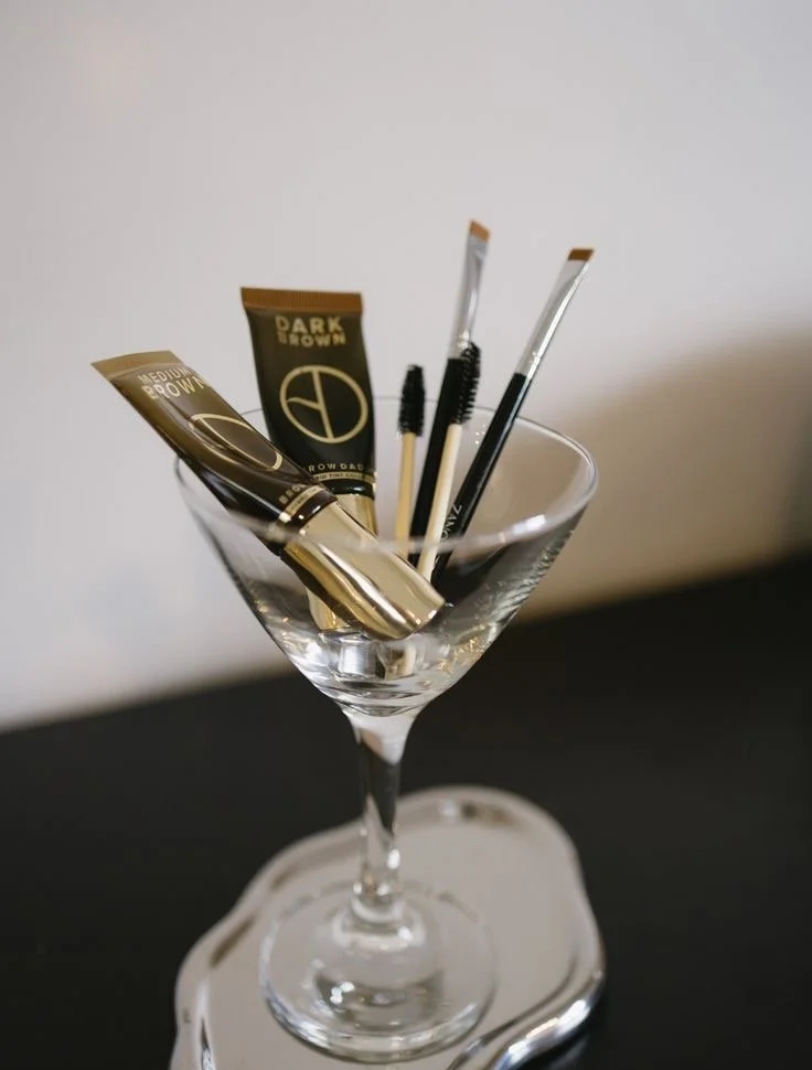 Lash extensions and powder brow transformation in Lehi Utah.