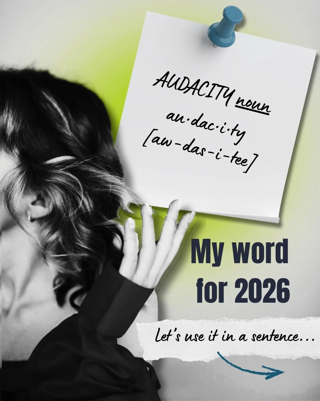 The word for 2026 is&hellip;.. AUDACITY!

Audacity to&hellip;..
&hellip; to ask for more.
&hellip; to dream bigger.
&hellip;to do things my way.

This isn&rsquo;t rebellion.
It&rsquo;s correcting misunderstandings - ones I know I&rsquo;ve held, and m