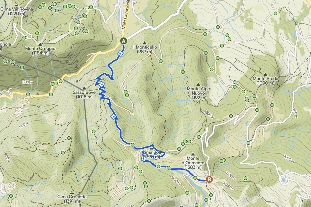 956 - Lanzo d'Intelvi (bivio Crotto Dogana) - Orimento
