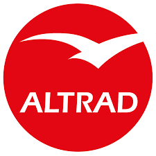 Logo ALTRAD avec un oiseau blanc dans un cercle rouge.