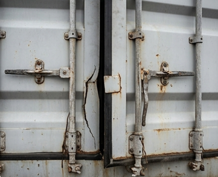 Sezione porte di un container dry da riparare