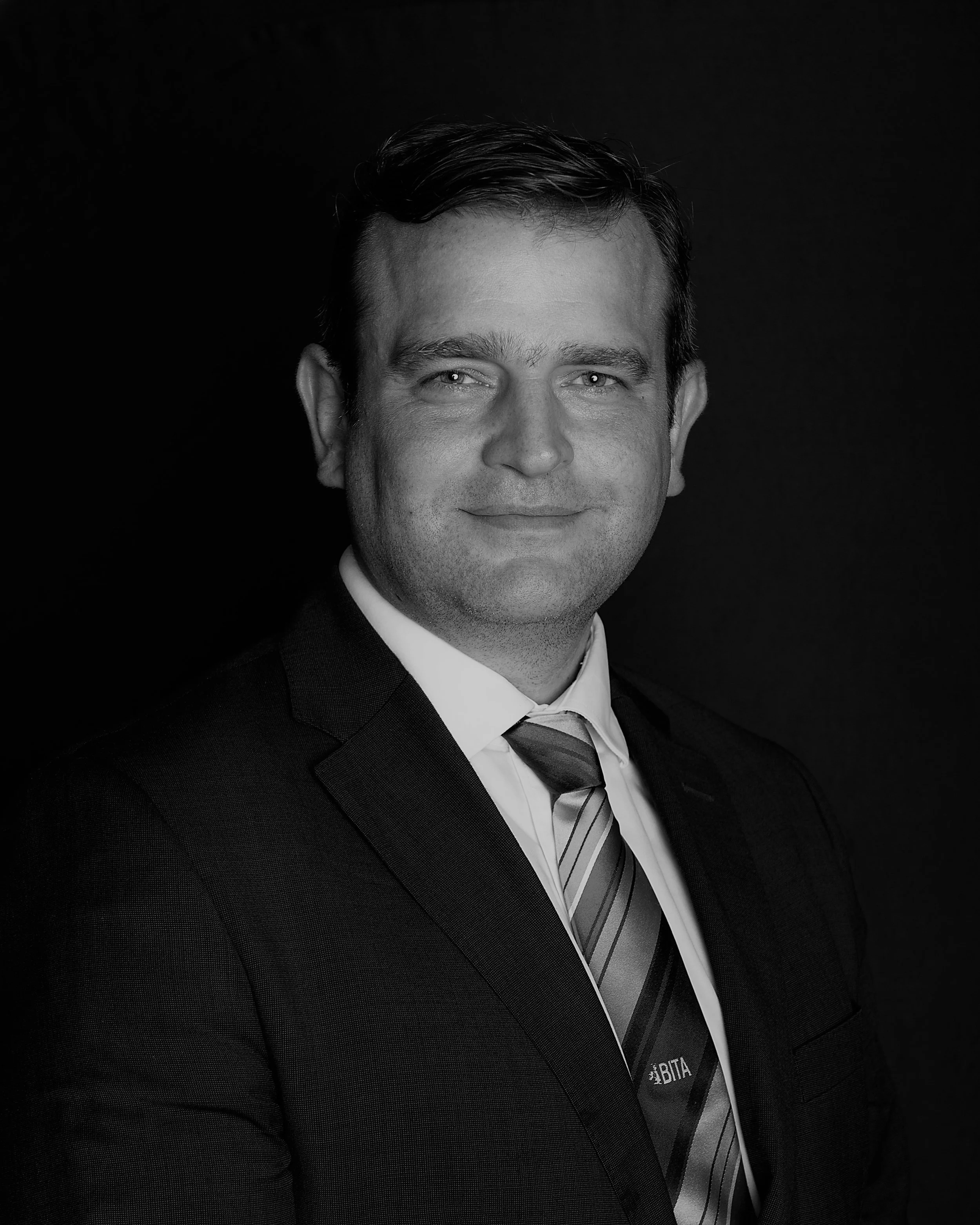 Black and white portrait of a man